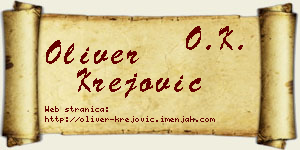 Oliver Krejović vizit kartica
